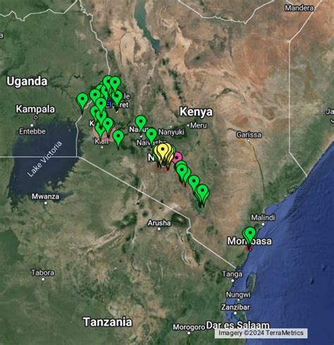 google map of kenya.